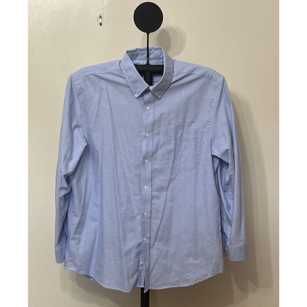 Saddlebred Easy Care Oxford Blue Button Down Shirt - Size 17.5 34/35